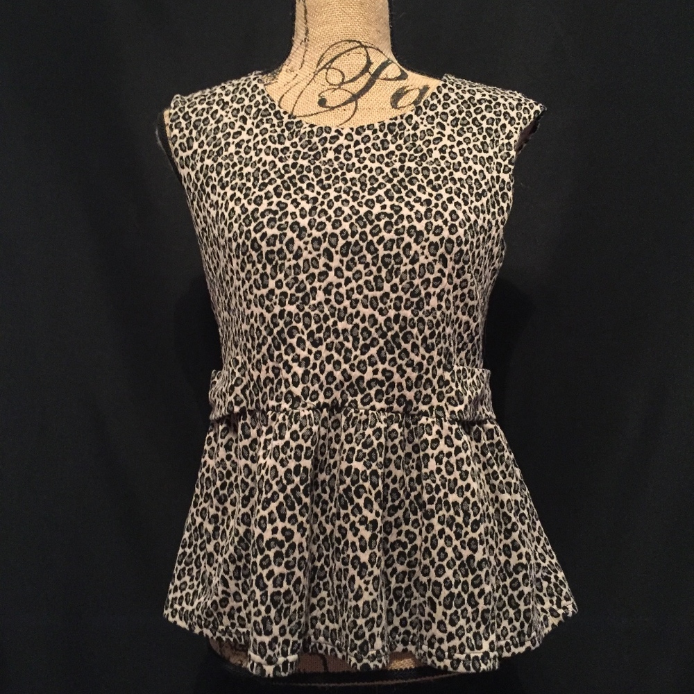 Leopard Print Peplum Top